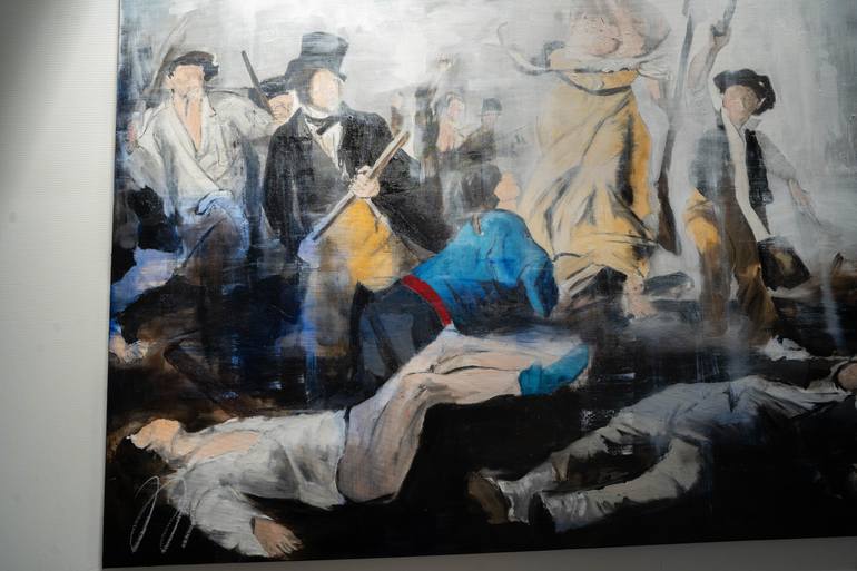 Original Abstract People Painting by Tomoya Nakano