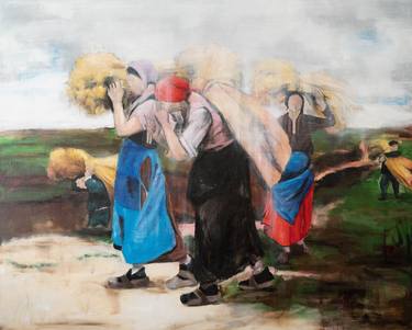 Saatchi Art Artist Tomoya Nakano; Paintings, “The Gleaners after Jean-François Millet” #art