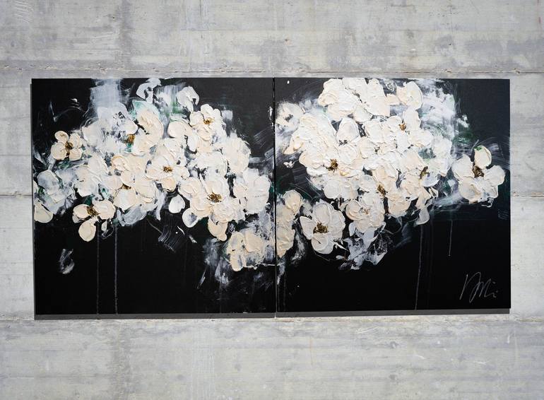 Original Abstract Floral Painting by Tomoya Nakano