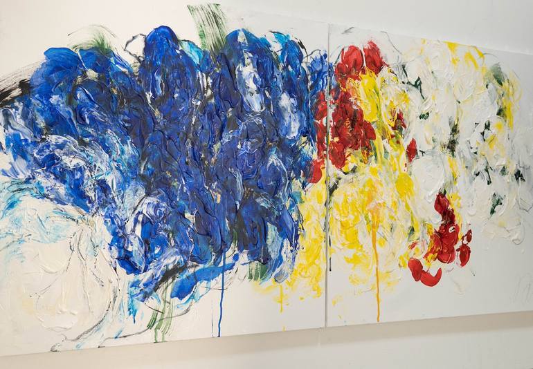 Original Abstract Floral Painting by Tomoya Nakano
