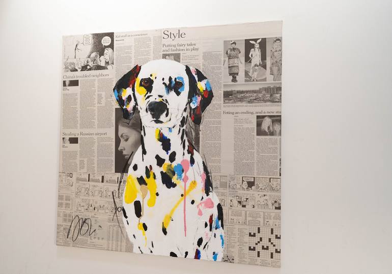 Original Figurative Dogs Painting by Tomoya Nakano