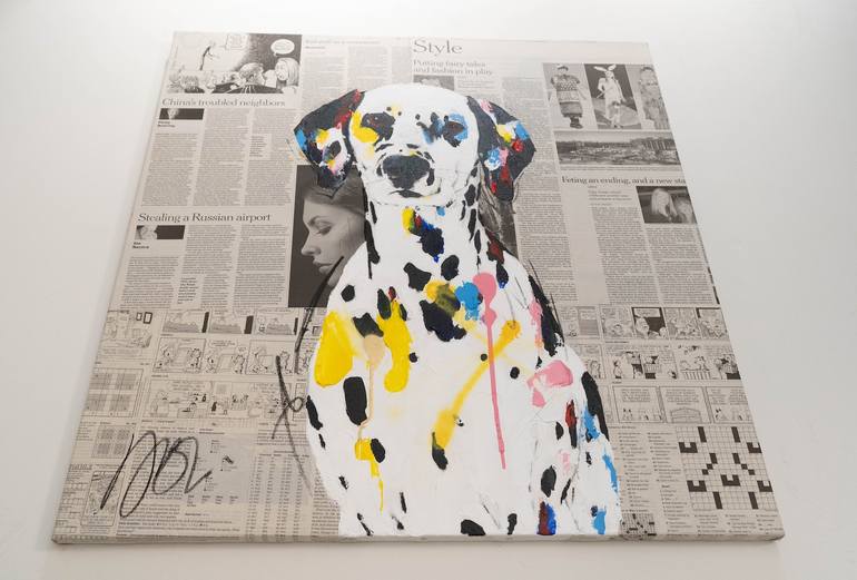 Original Figurative Dogs Painting by Tomoya Nakano