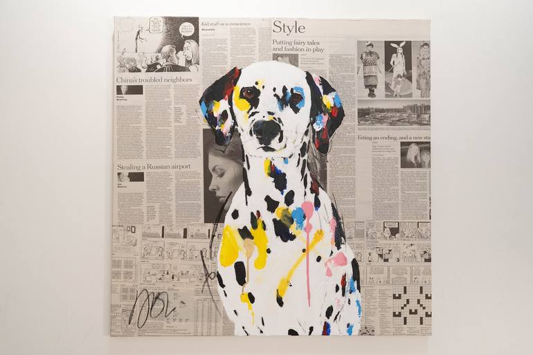 Original Figurative Dogs Painting by Tomoya Nakano
