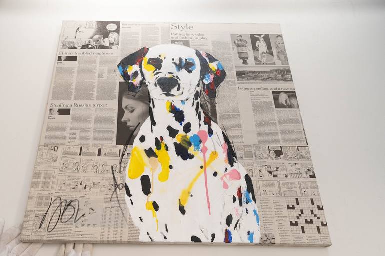 Original Figurative Dogs Painting by Tomoya Nakano