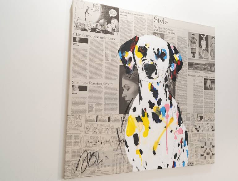 Original Figurative Dogs Painting by Tomoya Nakano