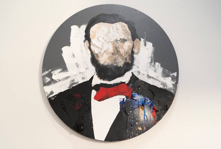 Original Abstract Men Painting by Tomoya Nakano