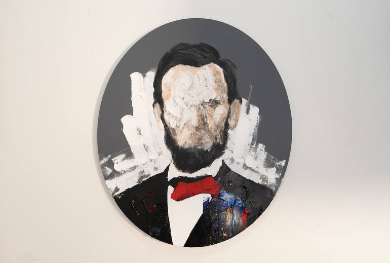 Original Abstract Men Painting by Tomoya Nakano