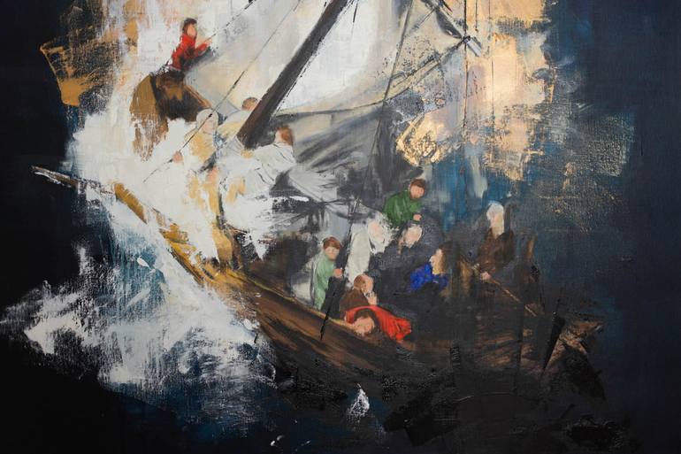 Original Abstract Ship Painting by Tomoya Nakano
