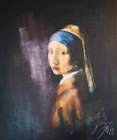 Girl with a pearl earring contemporary thumb