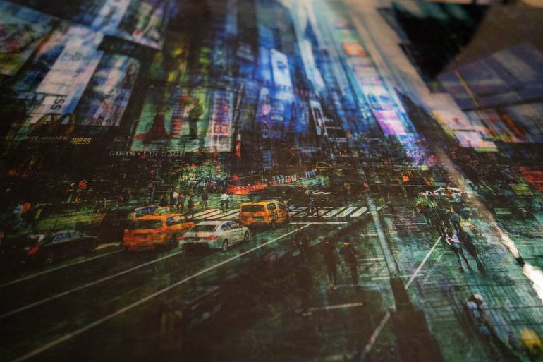 Original Abstract Cities Painting by Tomoya Nakano