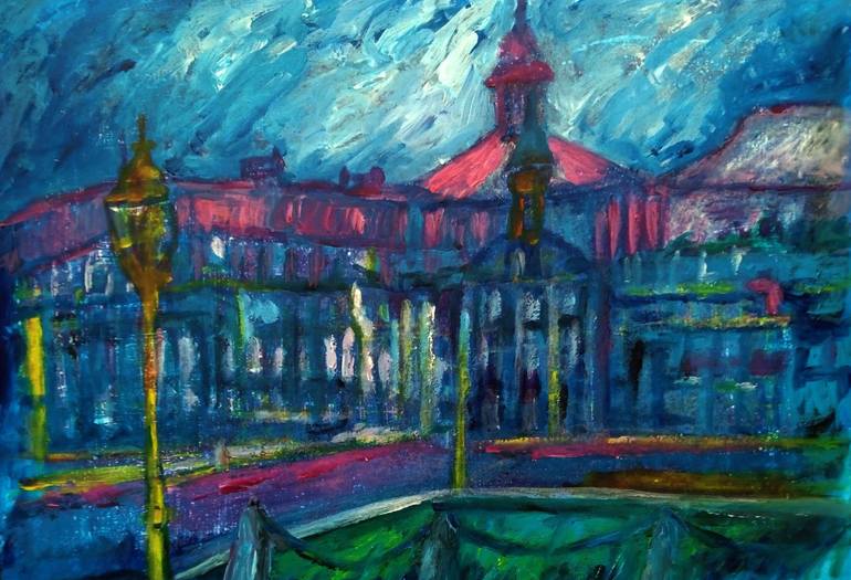 Original Architecture Painting by Marzena Salwowska | Fauvism Art on Paper | Munster Palace not here and not now