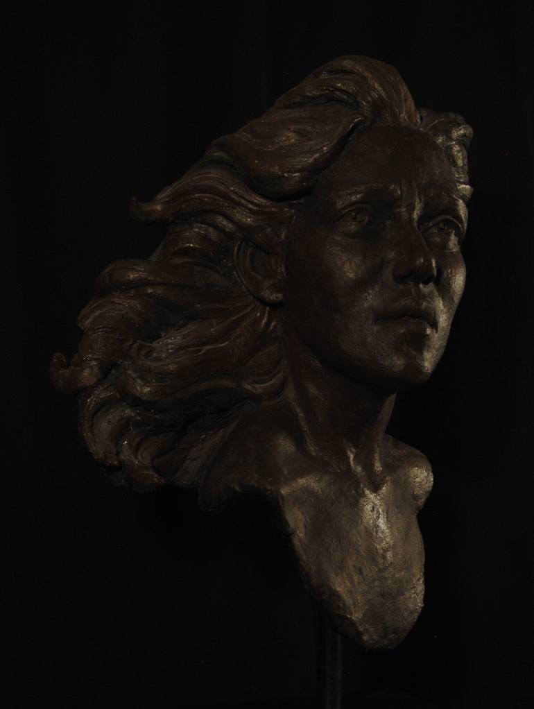 Original Figurative Portrait Sculpture by Malynda Cooper
