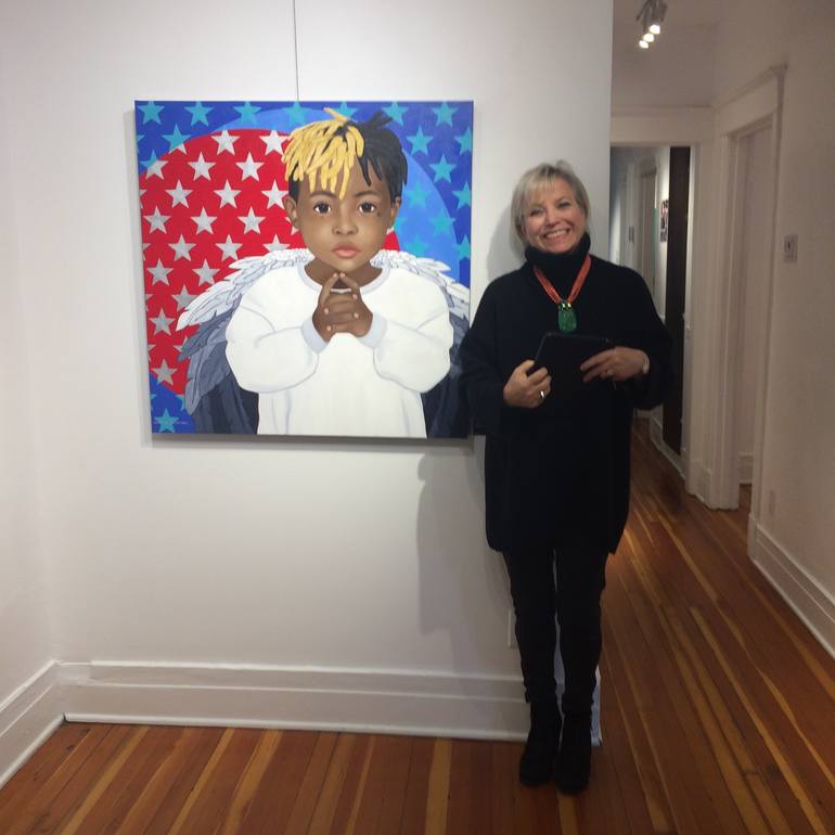 Original Conceptual Pop Culture/Celebrity Painting by Jasmine Saintonge