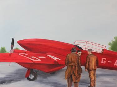 Original Figurative Airplane Paintings by Perrenoud Ludovic