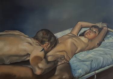 Original Figurative Erotic Paintings by Perrenoud Ludovic