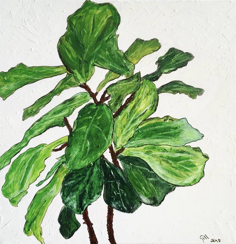 Fantastic Fiddle Leaf Fig Painting by Gillian Fahey | Saatchi Art