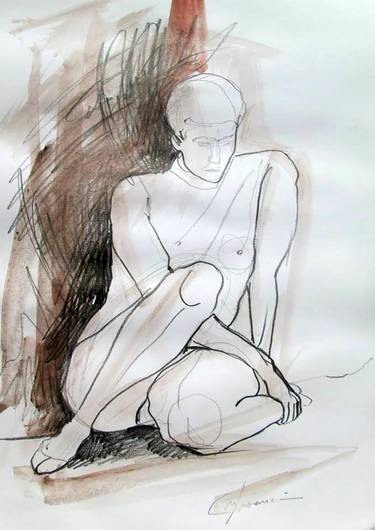 Original Figurative Nude Drawings by Nico Ilijević