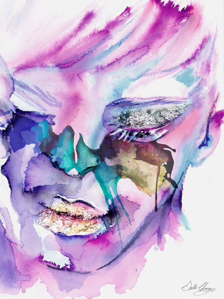 Original Abstract Men Painting by Stella Chang