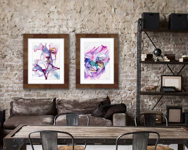 Original Abstract Men Painting by Stella Chang
