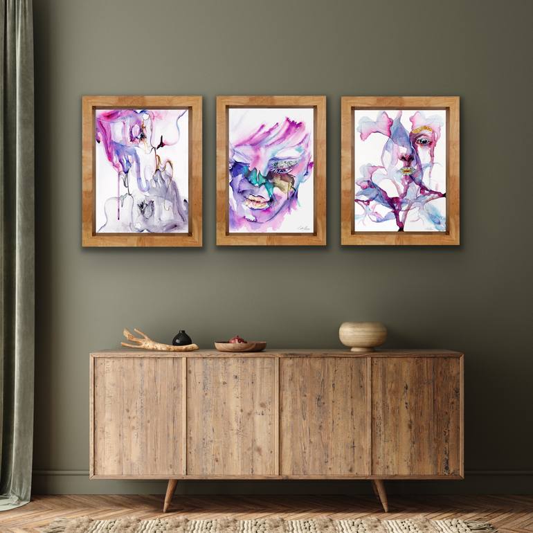 Original Abstract Men Painting by Stella Chang