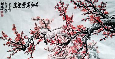 Original Floral Painting by Jiqing Xie