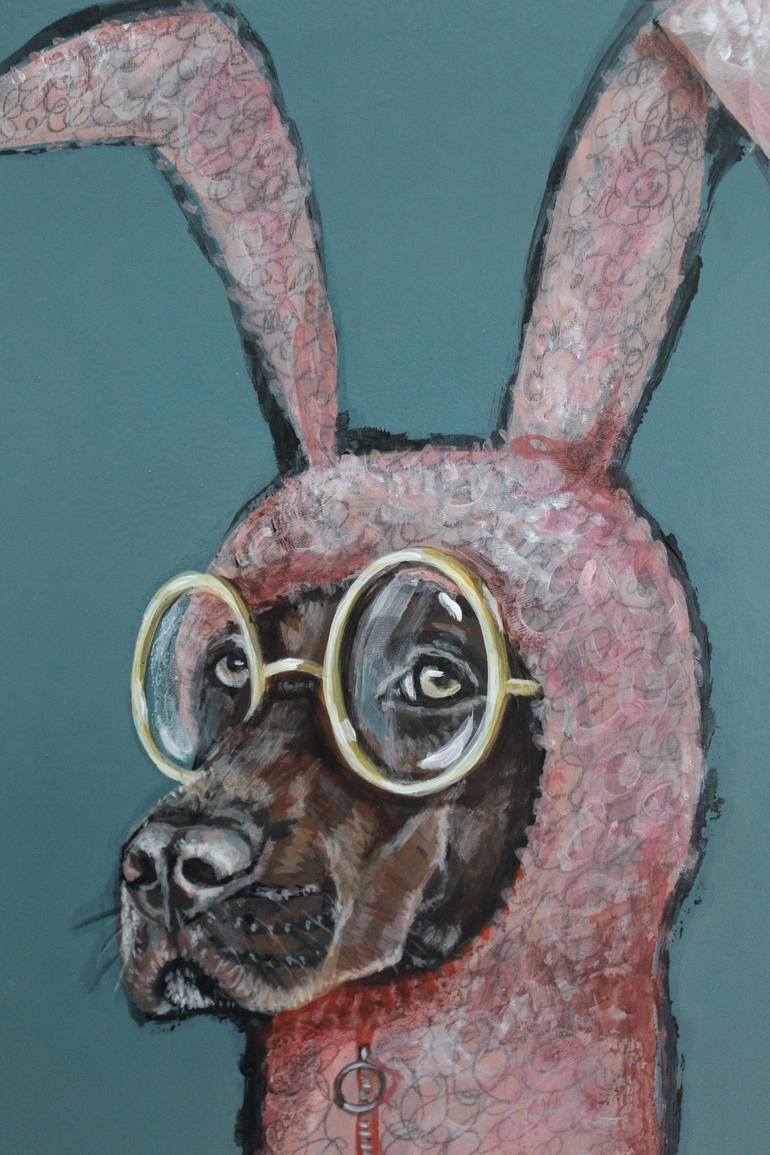 Original Surrealism Dogs Painting by Victoria Coleman