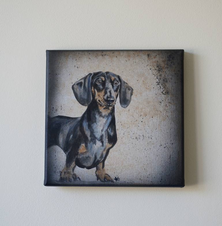 Original Realism Dogs Painting by Victoria Coleman