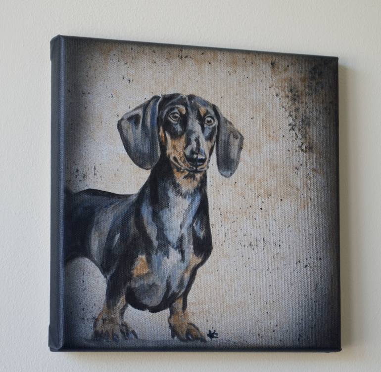 Original Realism Dogs Painting by Victoria Coleman