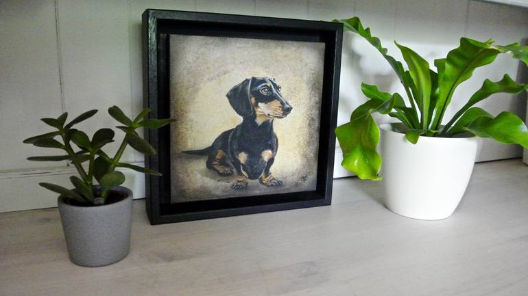 Original Realism Dogs Painting by Victoria Coleman