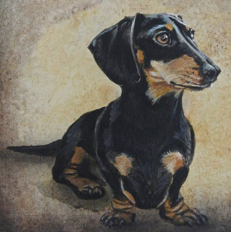 Original Dogs Painting by Victoria Coleman