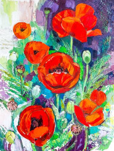 Poppies bloom in the garden thumb