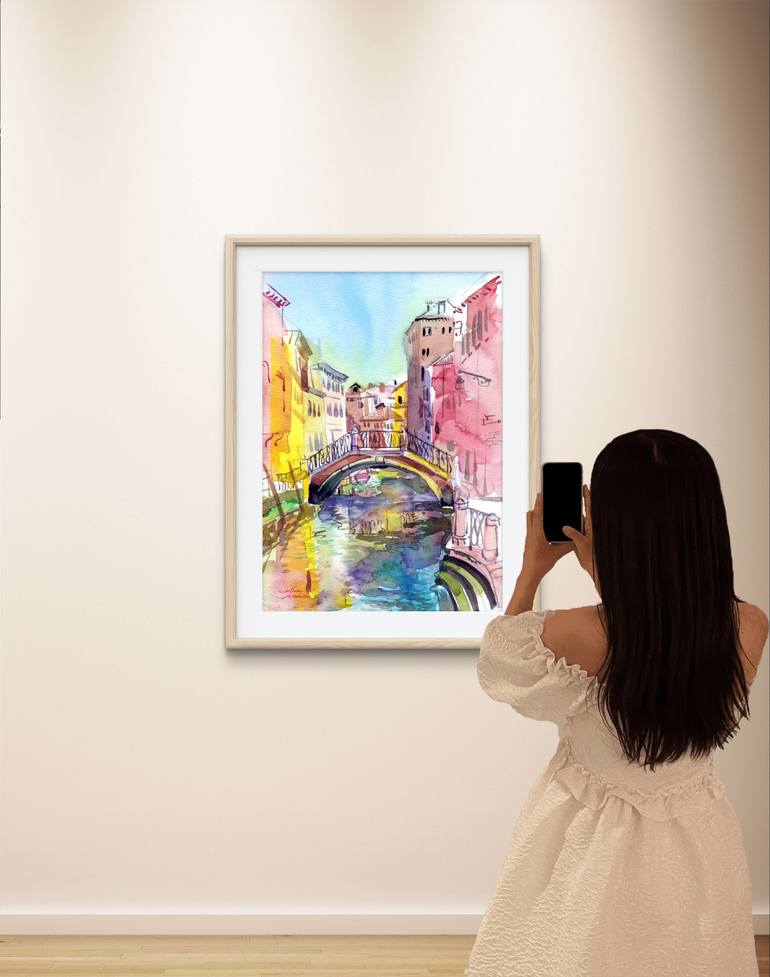 Original Abstract Cities Painting by Svetlana Mikhalevich