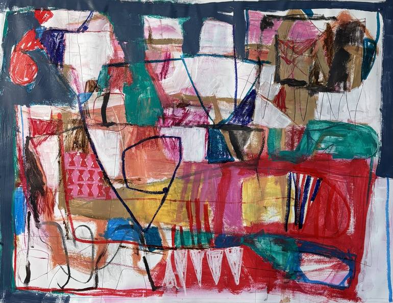 Original Abstract Expressionism Abstract Mixed Media by Theresa Benavidez