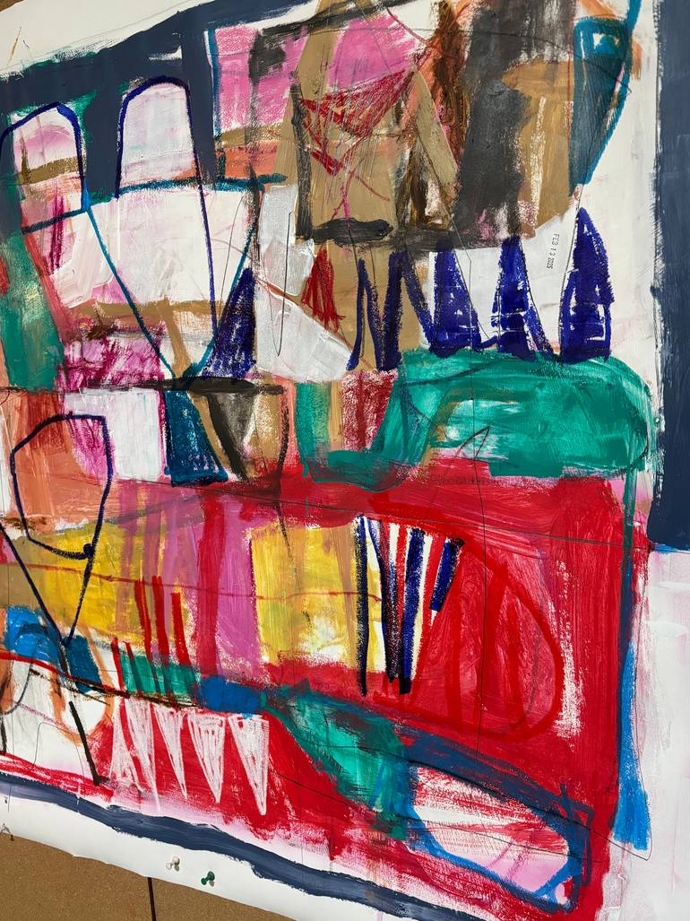 Original Abstract Expressionism Abstract Mixed Media by Theresa Benavidez