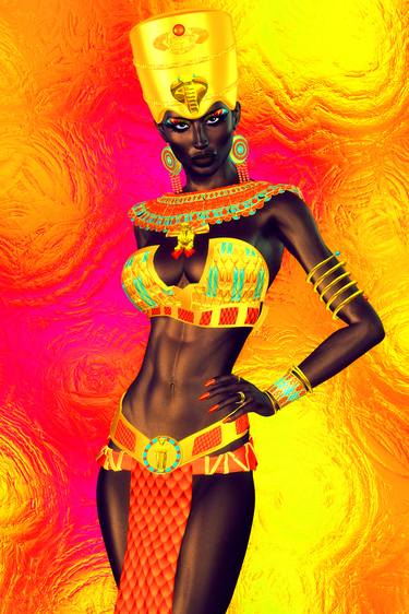 Black Egyptian princess in our modern digital art style. thumb