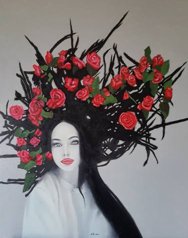 Original Figurative Women Paintings by Luigi Maria De Rubeis