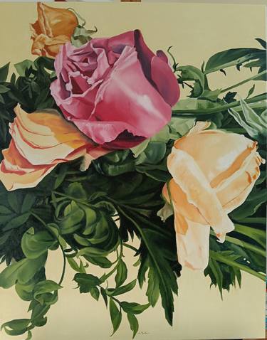 Original Classicism Floral Paintings by Luigi Maria De Rubeis