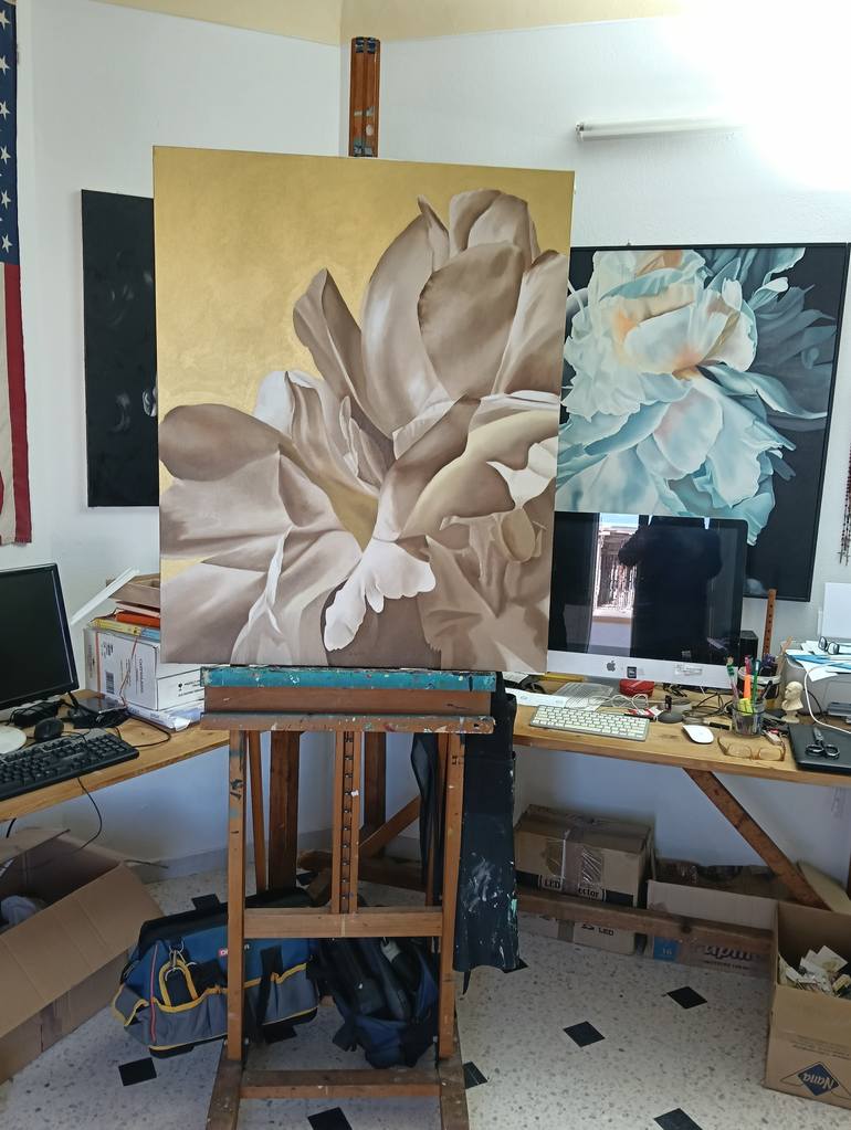 Original Figurative Floral Painting by Luigi Maria De Rubeis