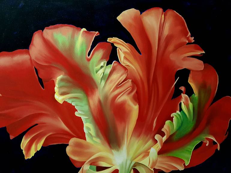 Original Fine Art Floral Painting by Luigi Maria de Rubeis