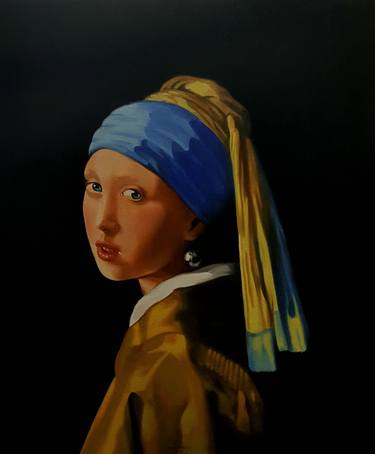 THE GIRL WITH A PEARL EARRING AFTER VERMEER thumb