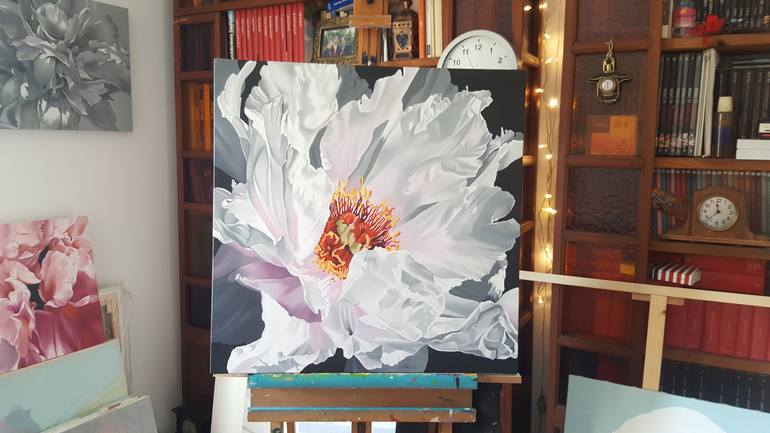 Original Floral Painting by Luigi Maria de Rubeis