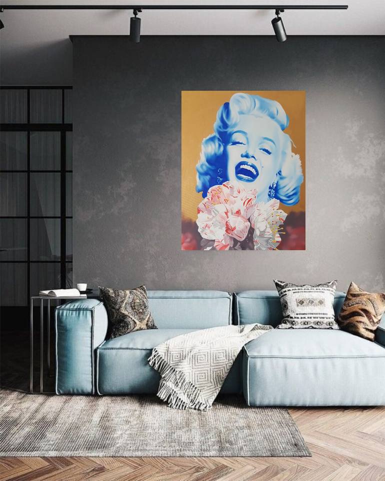 MARILYN - GOLD OIL ON CANVAS Painting by Luigi Maria de Rubeis ...