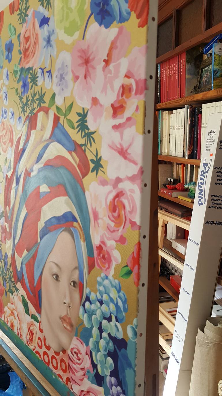 Original Conceptual Pop Culture/Celebrity Painting by Luigi Maria De Rubeis