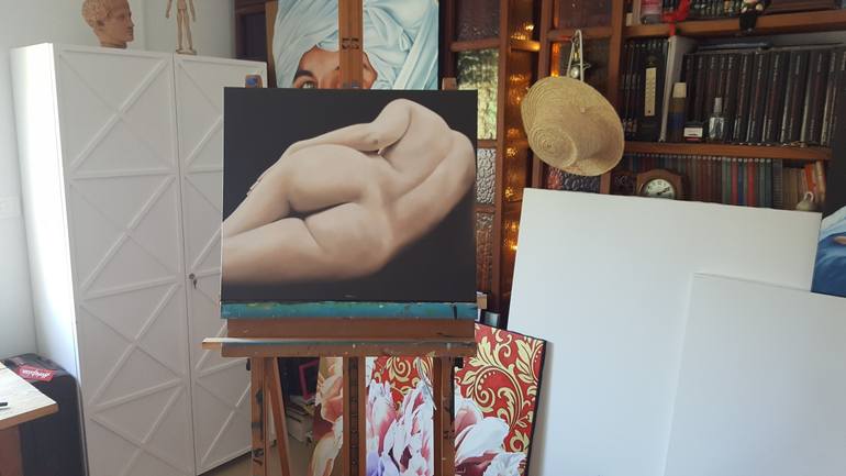 Original Figurative Nude Painting by Luigi Maria De Rubeis