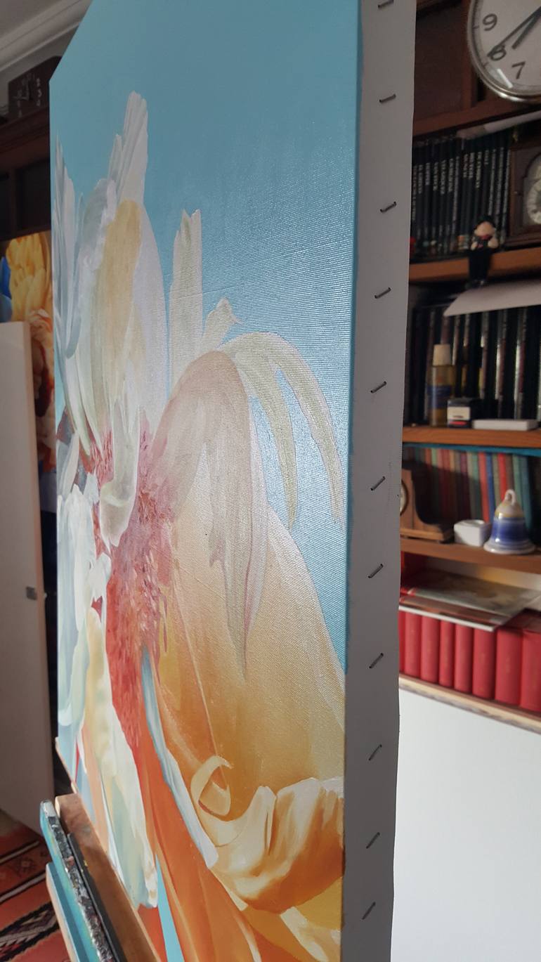 Original Expressionism Floral Painting by Luigi Maria De Rubeis