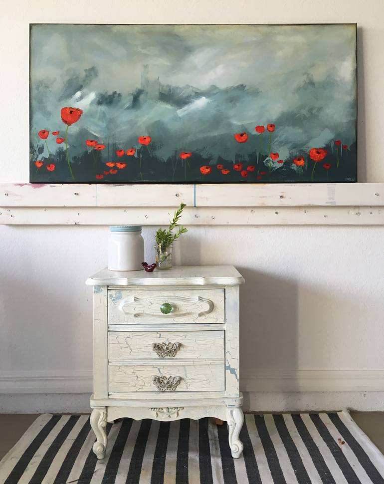 Original Abstract Floral Painting by Drew Noel Marin