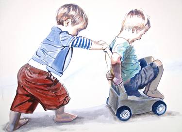 Original Figurative Kids Paintings by Ross Morgan