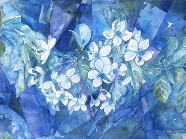 Original Cubism Floral Paintings by Linn Ngo