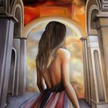 Toward the unseen, oil on canvas, 120-80cm, 2026 by Oana Rinaldi