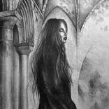 She Who Walks Between Shadows, 2026, 50x70 cm by Oana Rinaldi